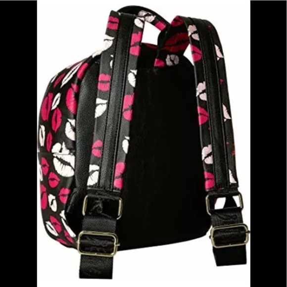 Betsey Johnson 💋Lips Kisses Backpack School Bag - Picture 2 of 8